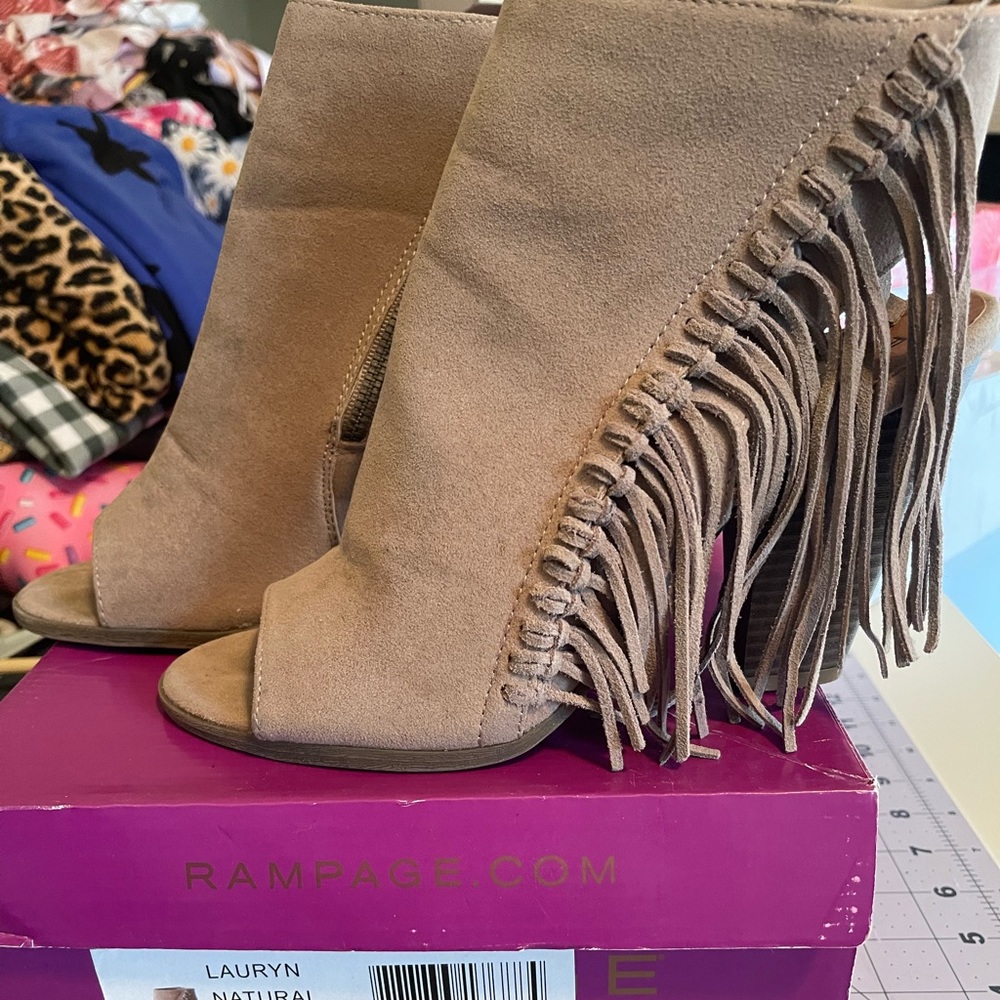 Rampage suede fringe bootie